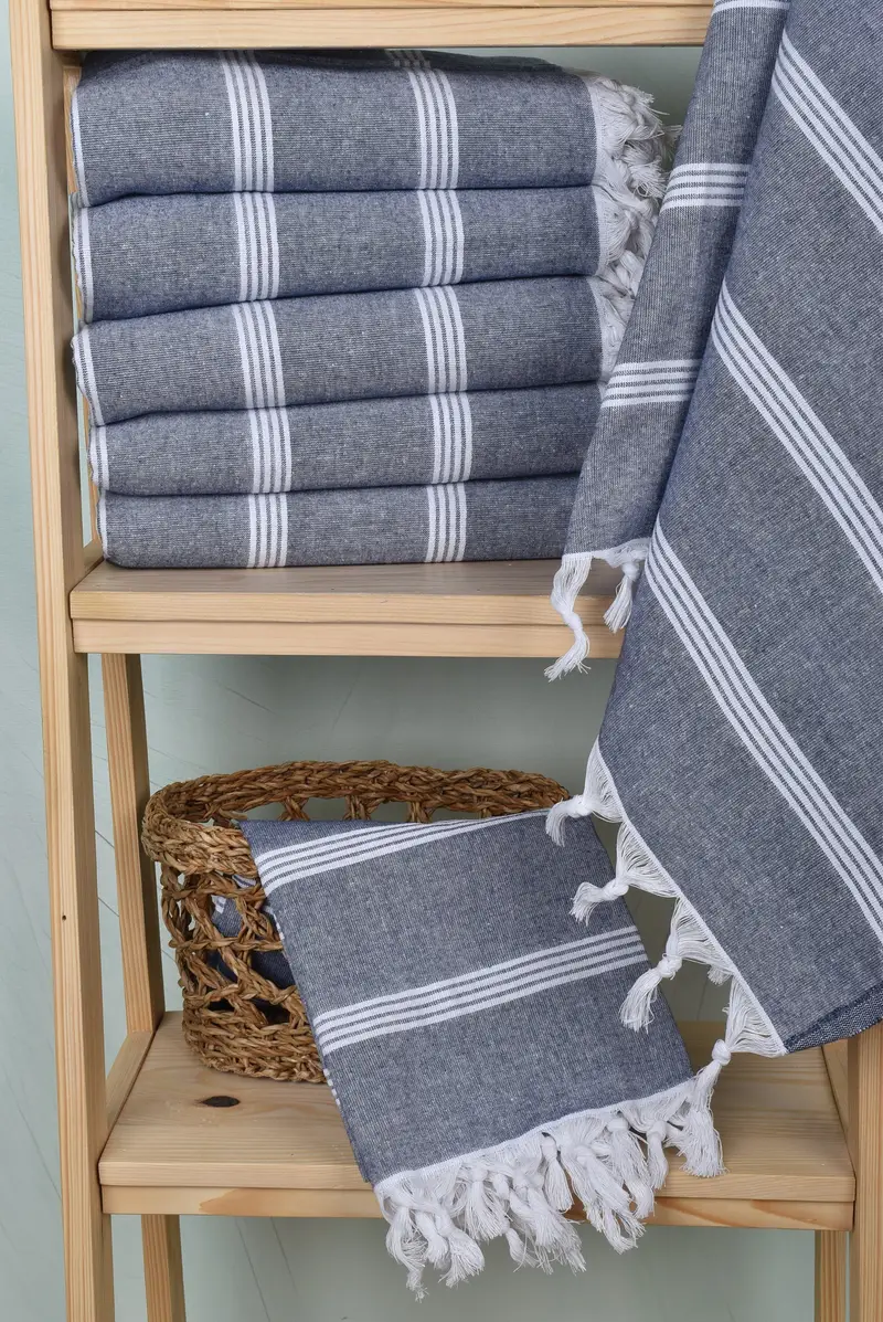Housewarming Gift, Authentic Turkish hammam peshtemal, Gift For Mom, Custom Name Towel, Bachelor Gifts, Quick-dry towel, 70x30 Cotton Striped Towel - 3