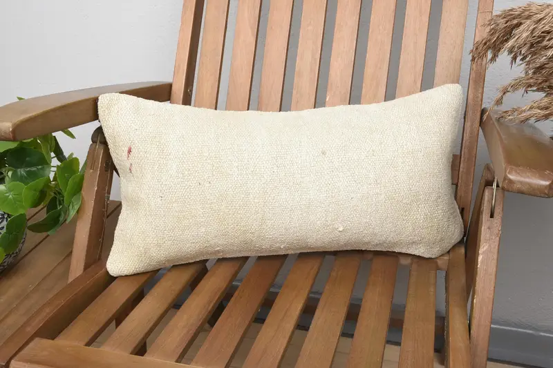 Beige Turkish Gift Cushion Cover, 10x20 inch Baby Shower Gift Rectangle Euro Sham - 1