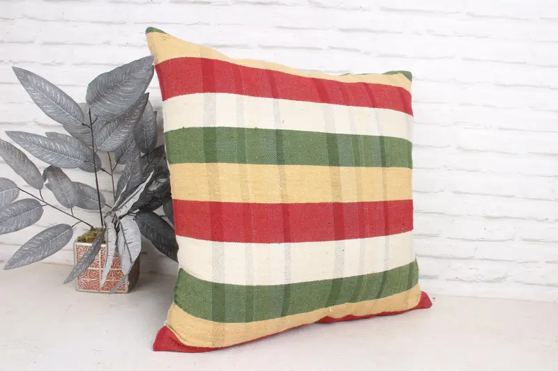 Vintage Pillow, Handmade Kilim Cushion, Ethnic Pillow Cover Cushion Case, Bed Cushion Cover, Throw Kilim Pillow, 24x24 Red Cushion, Pillow - 3