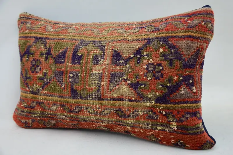 Pillow Case, Gift Pillow, Pastel Cushion Case, Turkish Pillow, 12x20 Red Pillow Case, Comfy Throw Cushion Case, Vintage Kilim Throw Pillow - 3