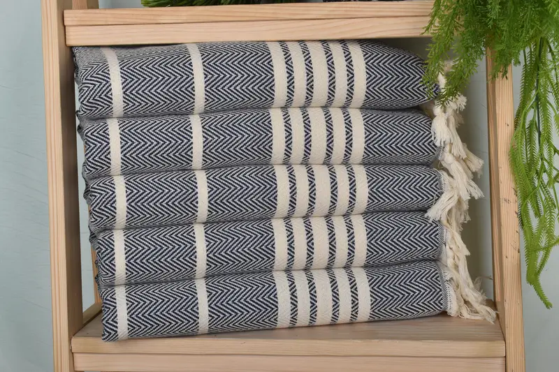 Monogrammed Hand Towel, Small Bath Towels, Gift Boxes Tea Towels, Monogram Kitchen Towel, 40x20 Cotton Striped Towel, Best Friend Wedding Gift - 1