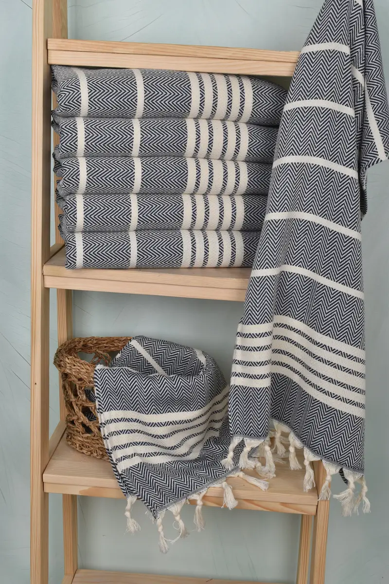 Monogrammed Hand Towel, Small Bath Towels, Gift Boxes Tea Towels, Monogram Kitchen Towel, 40x20 Cotton Striped Towel, Best Friend Wedding Gift - 3