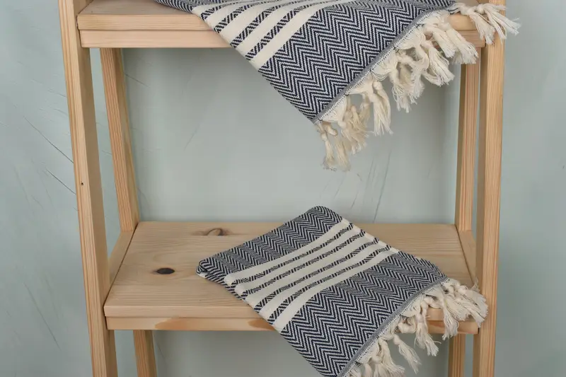 Monogrammed Hand Towel, Small Bath Towels, Gift Boxes Tea Towels, Monogram Kitchen Towel, 40x20 Cotton Striped Towel, Best Friend Wedding Gift - 5