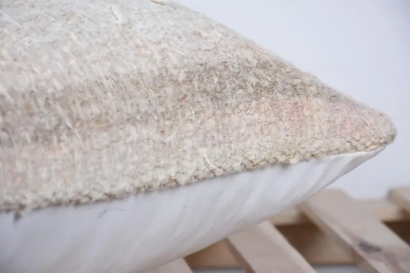Bed Pillow Case, Interior Designer Pillow, Pillow, Handmade Kilim Cushion, Authentic Pillow Cover, Throw Kilim Pillow, 24x24 Beige Pillow Cover - 7