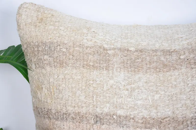 Bed Pillow Case, Interior Designer Pillow, Pillow, Handmade Kilim Cushion, Authentic Pillow Cover, Throw Kilim Pillow, 24x24 Beige Pillow Cover - 2