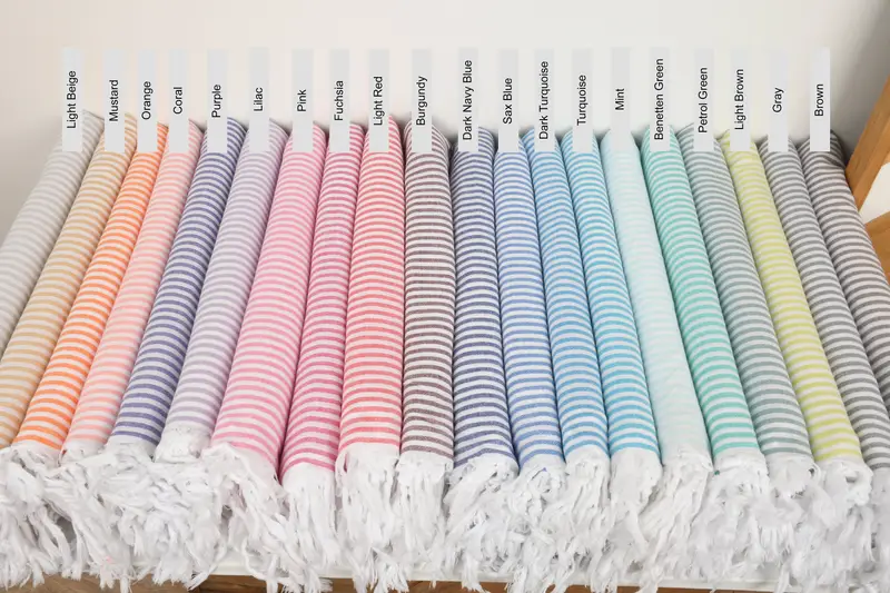 Turkish Beach Towel Personalized, 68x36 Cotton Striped Towel, Gift Boxes Towel, Gift For Him, Bridesmaid Gifts, Bachelorette Party Decorations - 1
