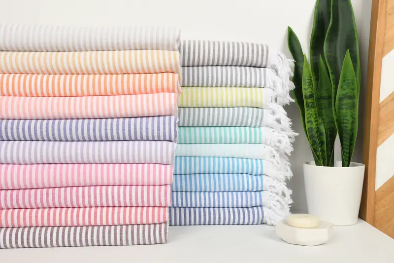 Turkish Beach Towel Personalized, 68x36 Cotton Striped Towel, Gift Boxes Towel, Gift For Him, Bridesmaid Gifts, Bachelorette Party Decorations - 2