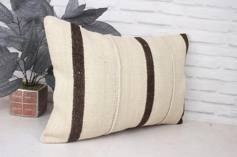 Home Decor Pillow, Couch Pillow, Kilim Pillow Cover, Hippie Throw Pillow, Throw Kilim Pillow, 16x24 White Pillow Sham, Luxury Cushion Cover, Cushion - 3
