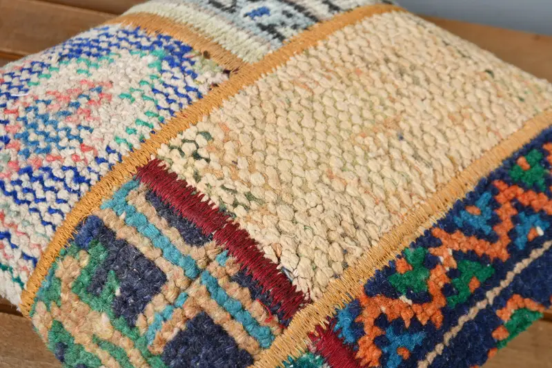 Boho Pillow, Muted Cushion Cover, Turkish Kilim Pillow, Cushion Case, 12x12 Blue Cushion Case, Pillow for Couch, Customized Pillow Sham - 4