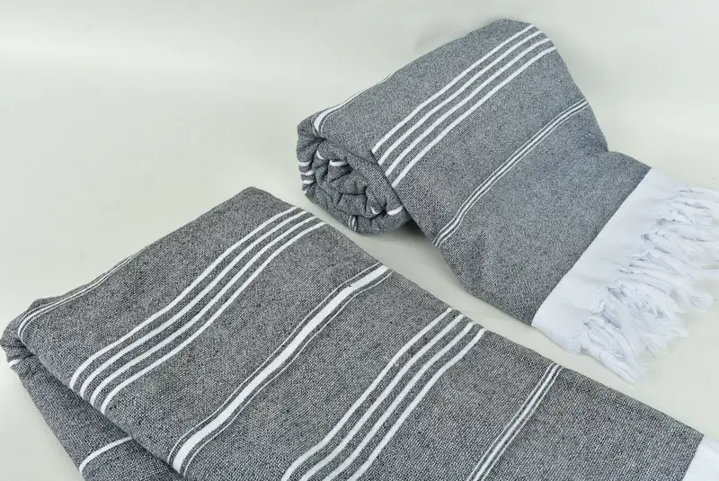 Handmade Turkish bath towel for summer vacation, Absorbent towel, 70x36 Cotton Striped Terry Towel, Bath towel, Gift Boxes Towel, Gifts For Him - 7