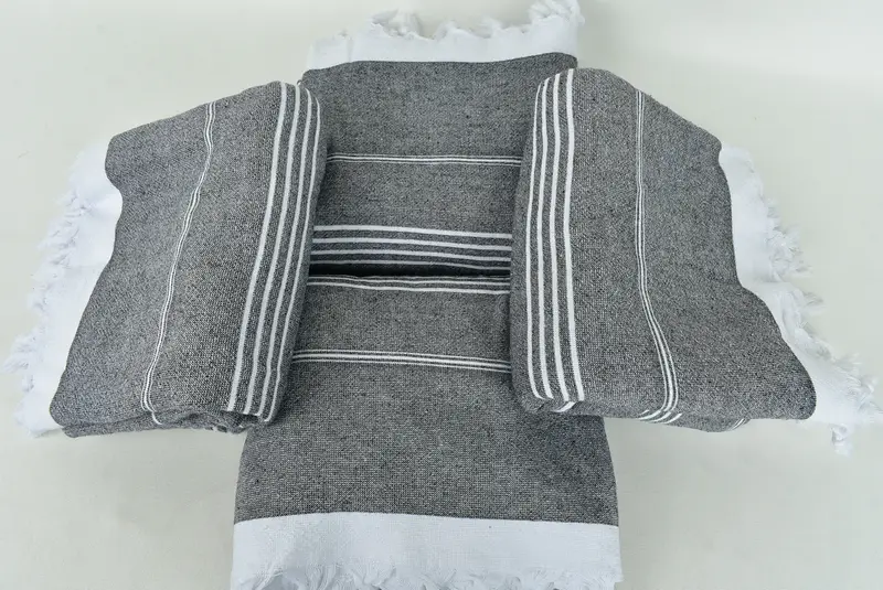 Handmade Turkish bath towel for summer vacation, Absorbent towel, 70x36 Cotton Striped Terry Towel, Bath towel, Gift Boxes Towel, Gifts For Him - 6