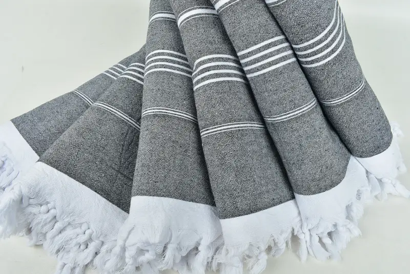 Handmade Turkish bath towel for summer vacation, Absorbent towel, 70x36 Cotton Striped Terry Towel, Bath towel, Gift Boxes Towel, Gifts For Him - 4