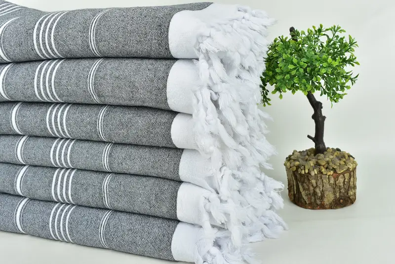 Handmade Turkish bath towel for summer vacation, Absorbent towel, 70x36 Cotton Striped Terry Towel, Bath towel, Gift Boxes Towel, Gifts For Him - 3