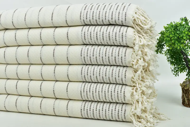 Scarf Towel, Turkish beach towel, Bridesmaid Proposal Gift, 70x38 Cotton Striped Design Towel, Sand-resistant towel, Custom Wedding Gift, Gym Towel - 3