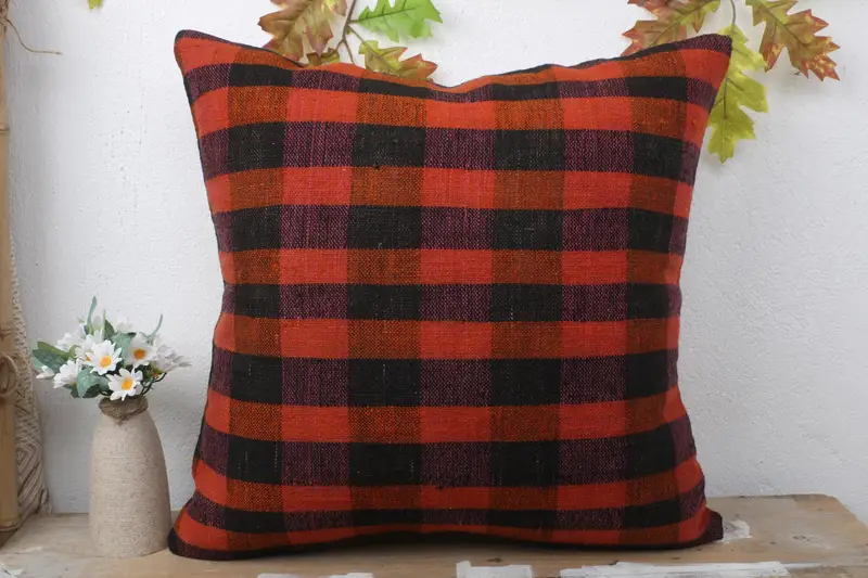 Antique Pillows, Kilim Cushion Sham, 20x20 Red Pillow, Cushion Case, Home Decor Pillow, Retro Pillow Sham, Bohemian Cushion Cushion Cover - 2
