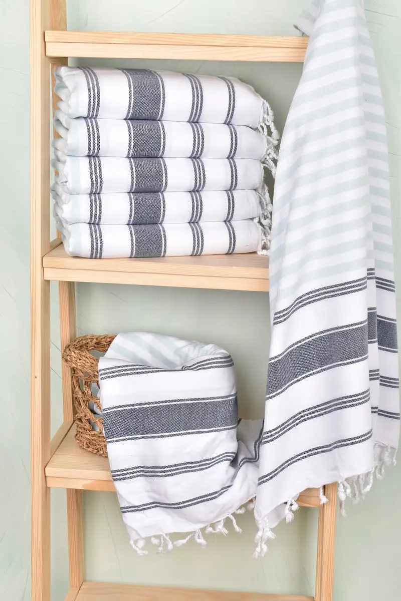 Personalized Wedding Gift, Bachelor Party Gifts, Travel towel, Bachelorette Gifts, Turkish beach towel with fringe, 70x40 Cotton Striped Towel - 3
