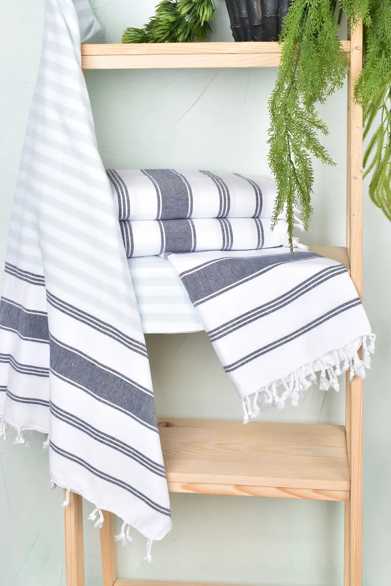 Personalized Wedding Gift, Bachelor Party Gifts, Travel towel, Bachelorette Gifts, Turkish beach towel with fringe, 70x40 Cotton Striped Towel - 6