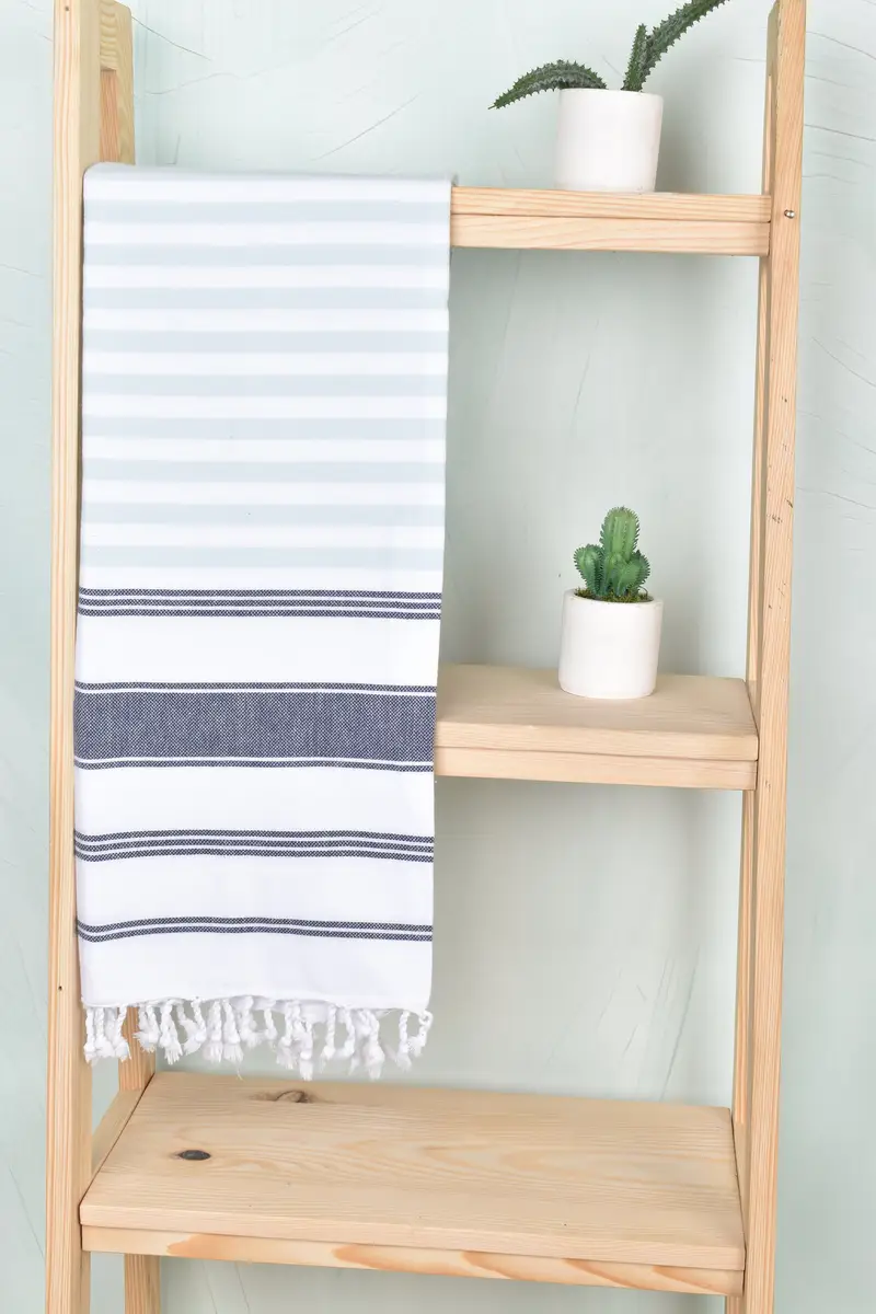 Personalized Wedding Gift, Bachelor Party Gifts, Travel towel, Bachelorette Gifts, Turkish beach towel with fringe, 70x40 Cotton Striped Towel - 8