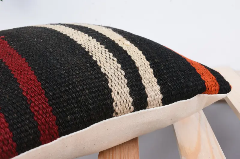 12x12 Brown Cushion Cover, Pattern Throw Pillow Case, Home Decor Pillow, Cushion, Boho Throw Cushion Case, Gift Pillow, Ethnical Kilim Rug Pillow - 7