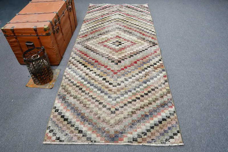 3.6x8.7 ft Turkish Vintage Rug, Area Rug, Oushak Red Wool Rug - 1
