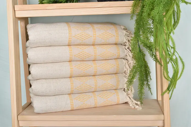 Lightweight towel, Bath towel, Housewarming Gift, Best Friend Wedding Gift, Christmas Gift, 70x36 Linen Kilim Design Towel, Sand-Resistant Peshtemal - 2