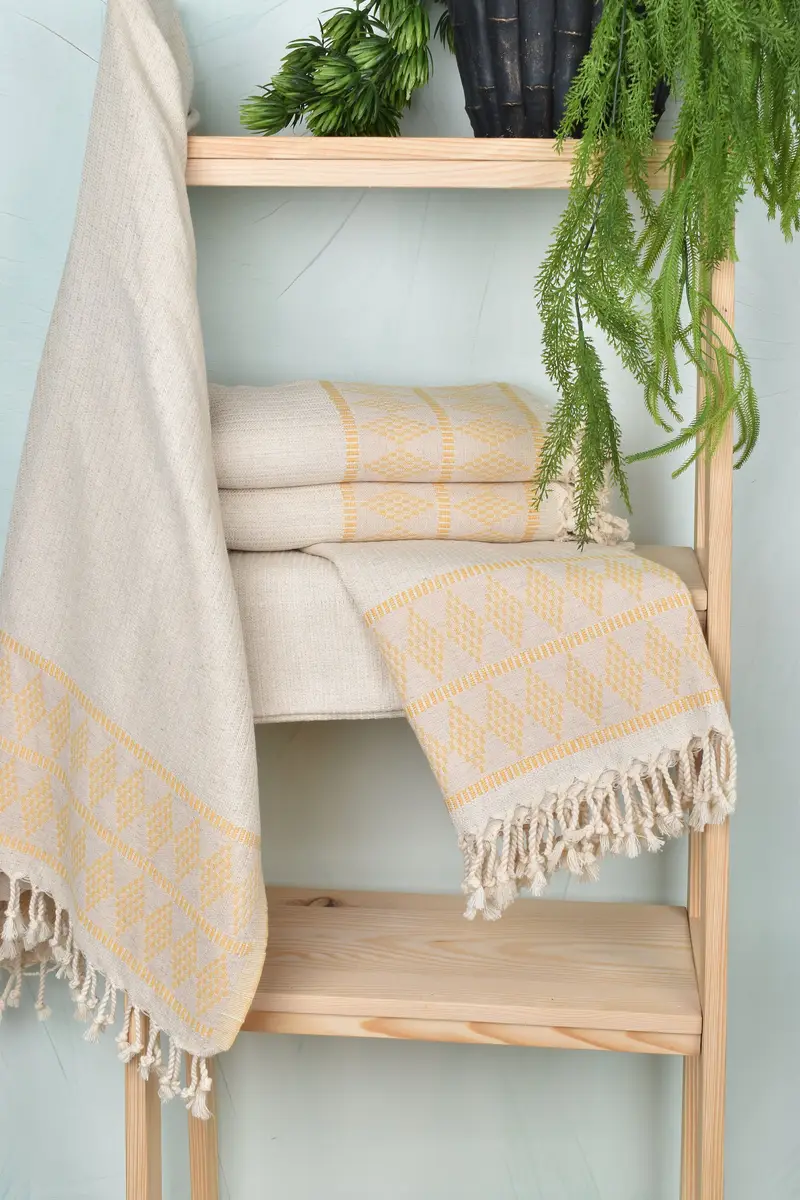 Lightweight towel, Bath towel, Housewarming Gift, Best Friend Wedding Gift, Christmas Gift, 70x36 Linen Kilim Design Towel, Sand-Resistant Peshtemal - 6