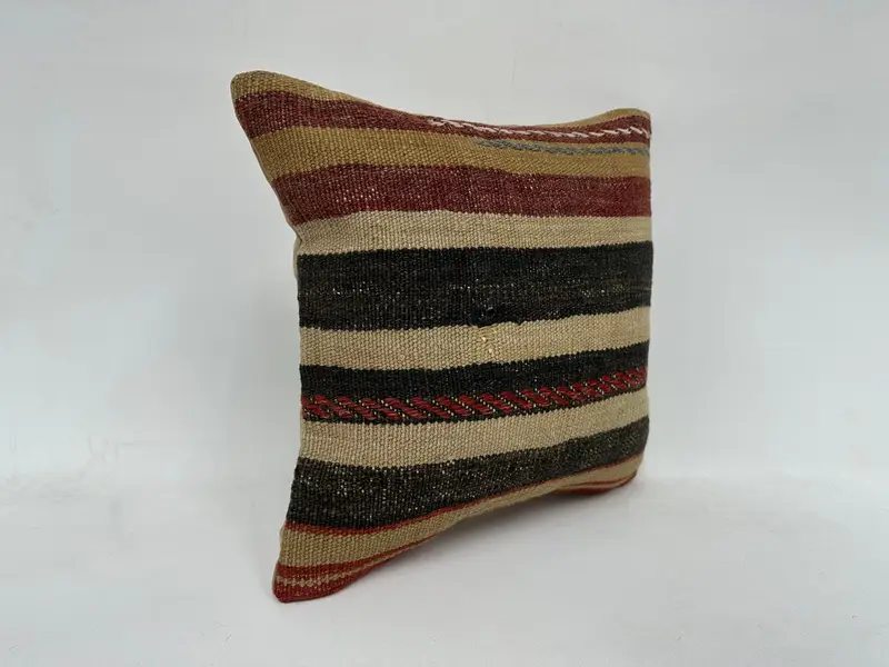 Interior Designer Pillow, Accent Throw Pillow Sham, Turkish Pillow, 16x16 Beige Pillow Case, Pillow Case, Kilim Pillow, Christmas Cushion - 3