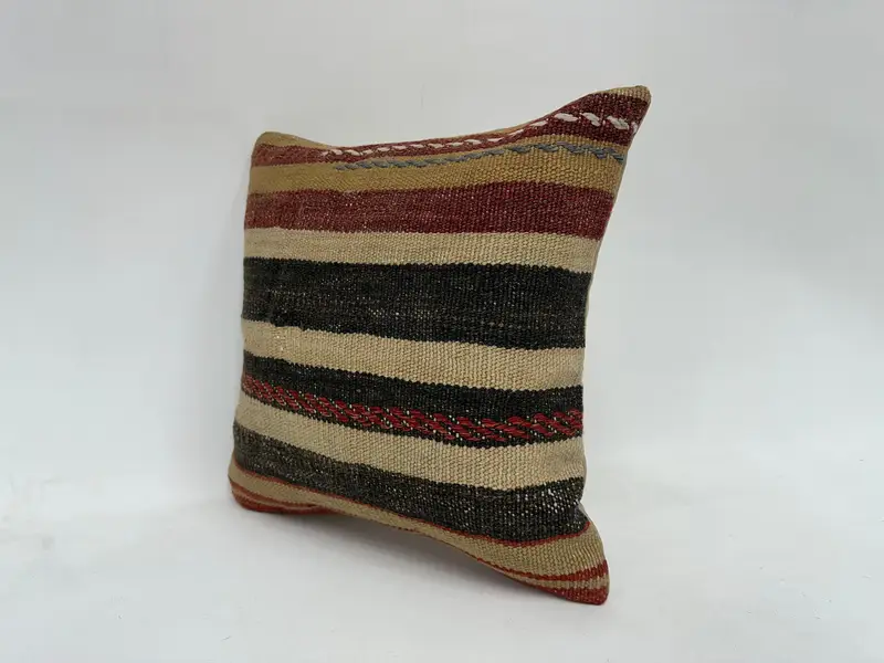 Interior Designer Pillow, Accent Throw Pillow Sham, Turkish Pillow, 16x16 Beige Pillow Case, Pillow Case, Kilim Pillow, Christmas Cushion - 4