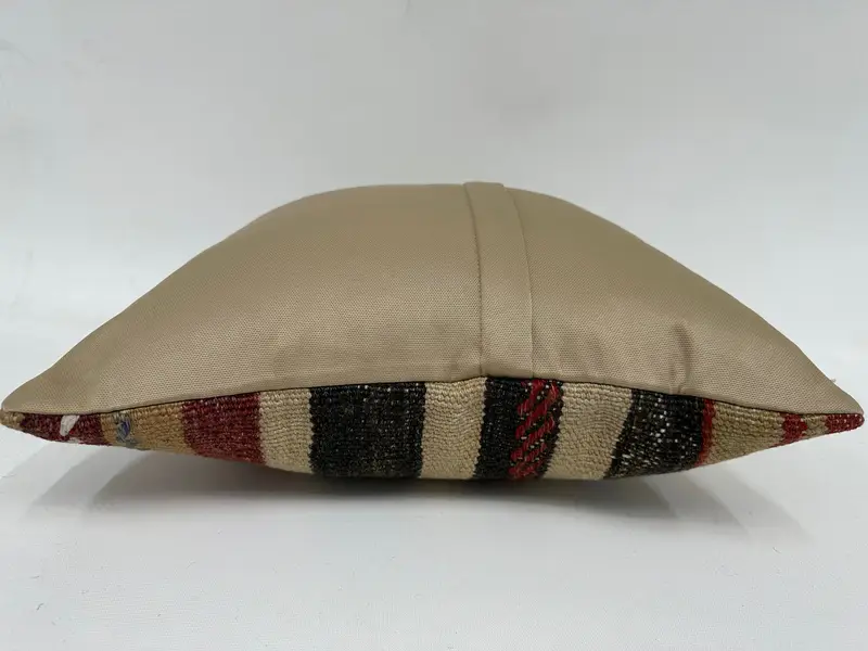 Interior Designer Pillow, Accent Throw Pillow Sham, Turkish Pillow, 16x16 Beige Pillow Case, Pillow Case, Kilim Pillow, Christmas Cushion - 7