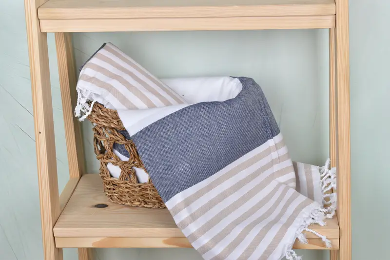 Quick-dry peshtemal, 70x40 Cotton Striped Towel, Family Gift Basket, Bridal Shower Gift, Handmade Gift, Handmade Gift, Gift For The Home Decor - 4