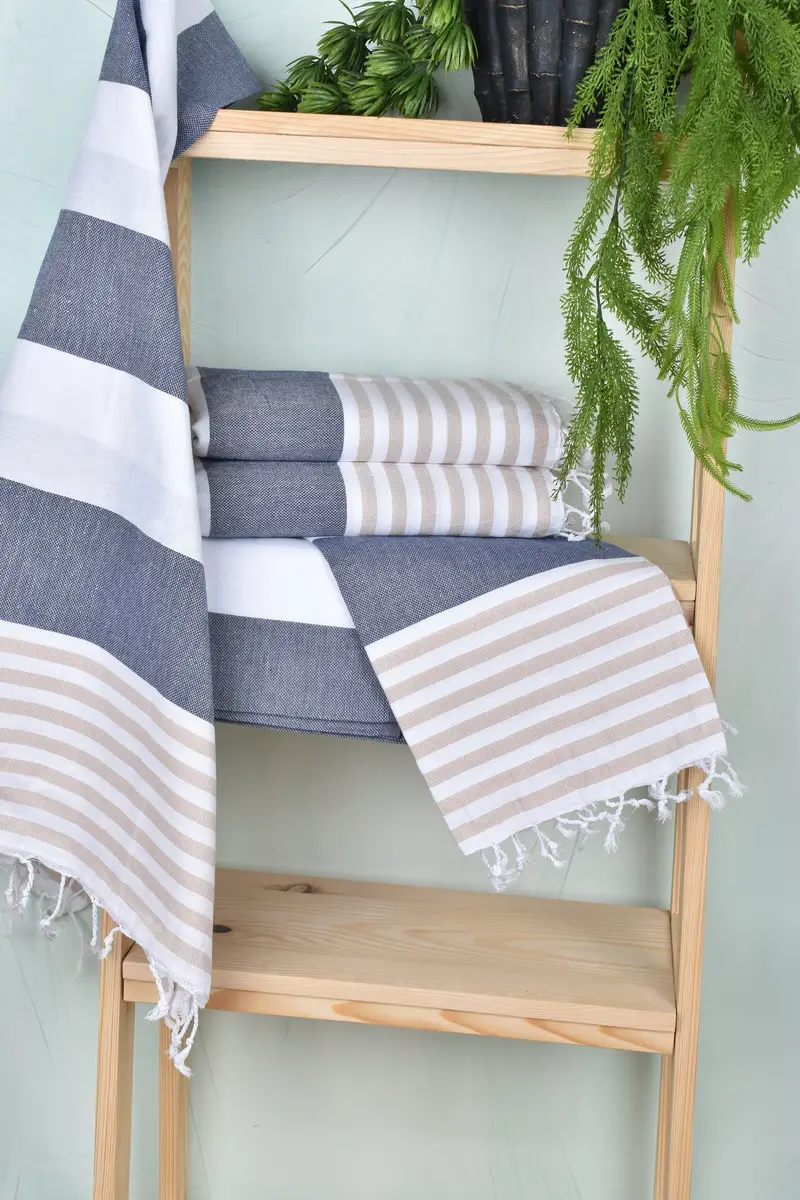 Quick-dry peshtemal, 70x40 Cotton Striped Towel, Family Gift Basket, Bridal Shower Gift, Handmade Gift, Handmade Gift, Gift For The Home Decor - 6