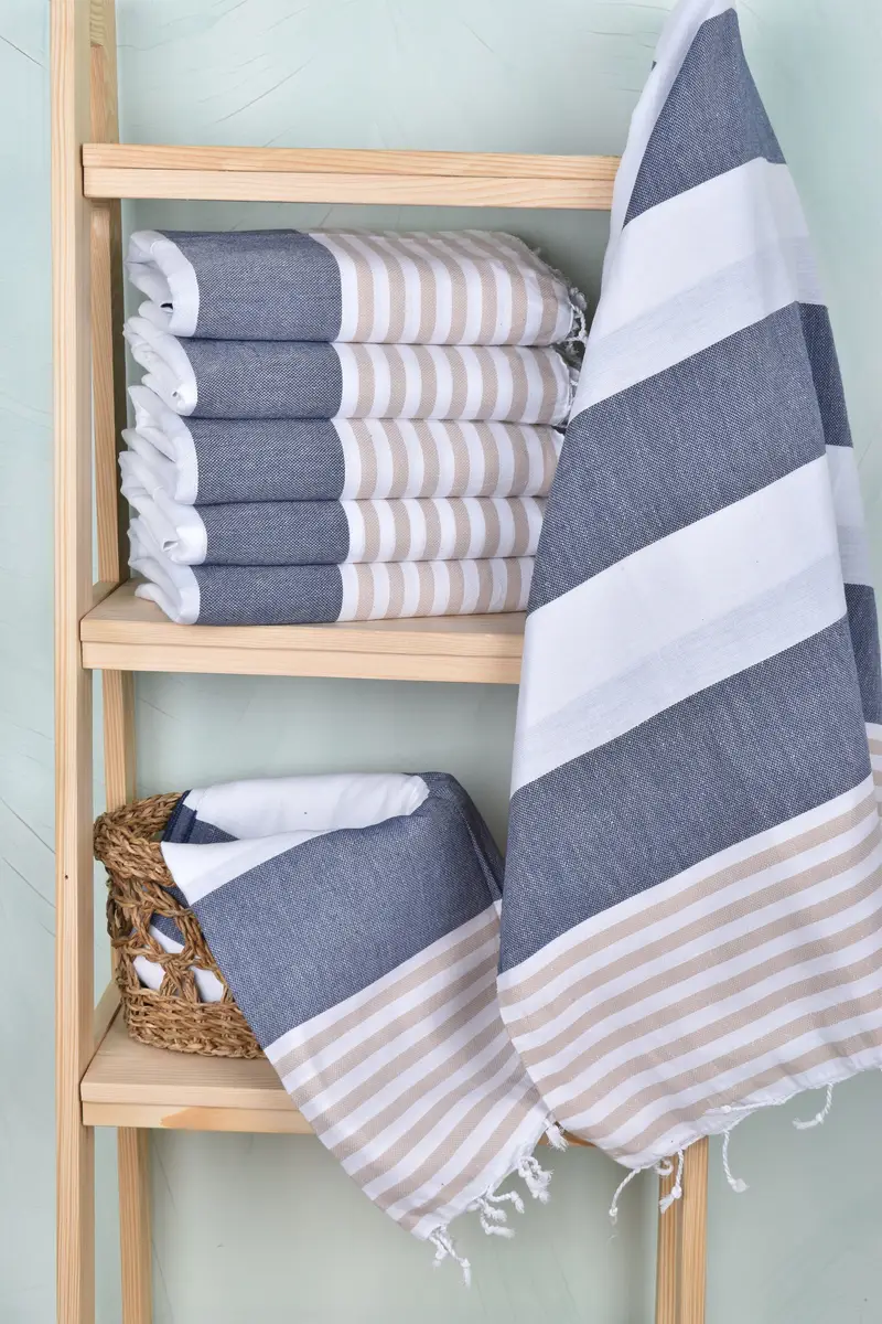 Quick-dry peshtemal, 70x40 Cotton Striped Towel, Family Gift Basket, Bridal Shower Gift, Handmade Gift, Handmade Gift, Gift For The Home Decor - 3