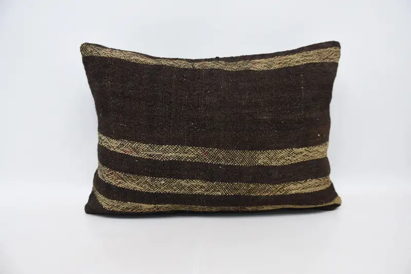 Turkish Moroccan Brown Pillow Sham, Couch Striped 20x28 inch Cushion Cover - 1