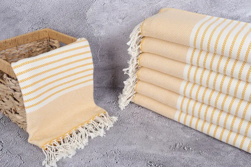 Yoga Towel, Bachelorette Party Decorations, Peshtemal Towel, Personalized Wedding Gift For Couple, 76x40 Cotton Striped Towel, Embroidered Towel - 3