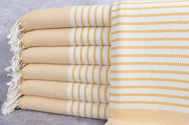 Yoga Towel, Bachelorette Party Decorations, Peshtemal Towel, Personalized Wedding Gift For Couple, 76x40 Cotton Striped Towel, Embroidered Towel - 1