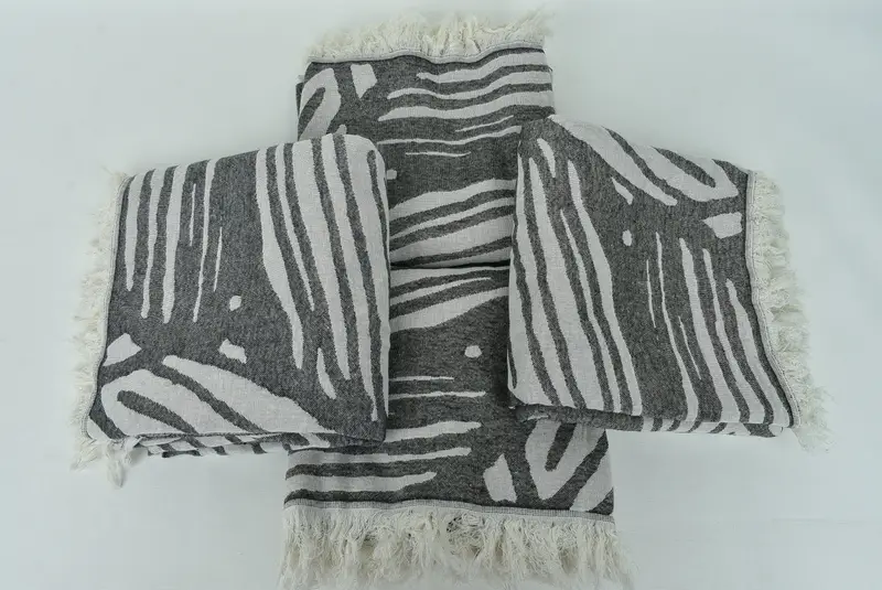 Fouta -Handtuch, Reisetuch, türkisches Badetuchset, 70 x 40 Baumwollblumen -Designtuch, Badetuch, Sondergeschenk, Strandtuchmonogramm, Peshtemal - 7