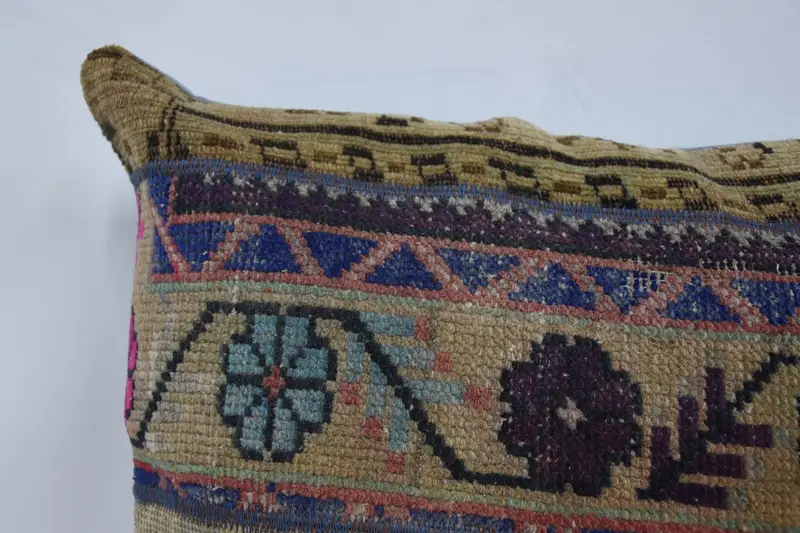Seat Pillow Case, Bolster Pillow Case, Vintage Kilim Throw Pillow, Throw Kilim Pillow, Pillow Cover, 28x28 Beige Cushion, Home Decor Pillow - 2