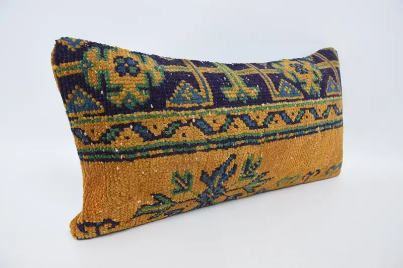 Luxury Cushion, 12x24 Orange Cushion Case, Pillow for Couch, Vintage Kilim Pillow, Ethnic Throw Cushion Cover, Pillow Cover, Kilim Pillow Cover - 3