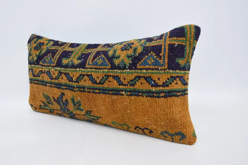 Luxury Cushion, 12x24 Orange Cushion Case, Pillow for Couch, Vintage Kilim Pillow, Ethnic Throw Cushion Cover, Pillow Cover, Kilim Pillow Cover - 4