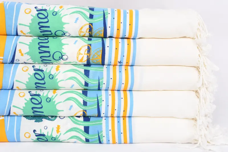 Home Decor Gifts, Embroidered Towel, Beach Towel Gift, 70x40 Cotton Summer Patterned Towel, Handmade Gift, Wedding Hand Made Gift, Yoga Towel - 4