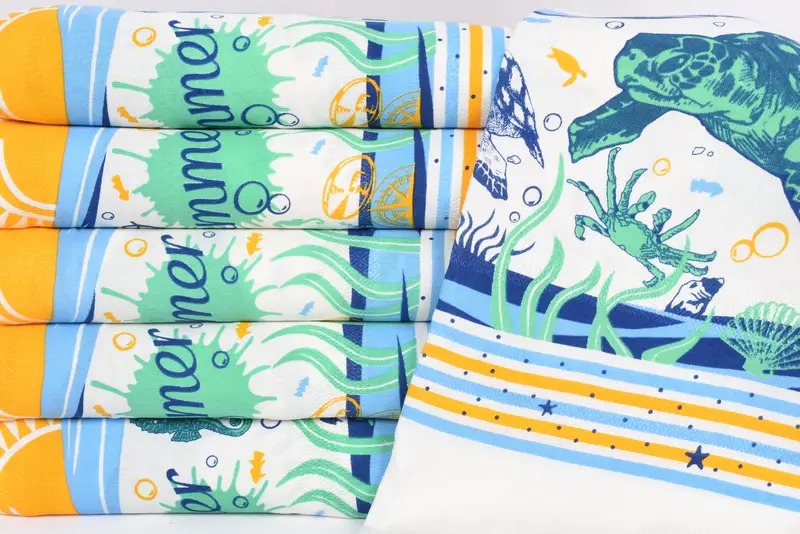 Home Decor Gifts, Embroidered Towel, Beach Towel Gift, 70x40 Cotton Summer Patterned Towel, Handmade Gift, Wedding Hand Made Gift, Yoga Towel - 3