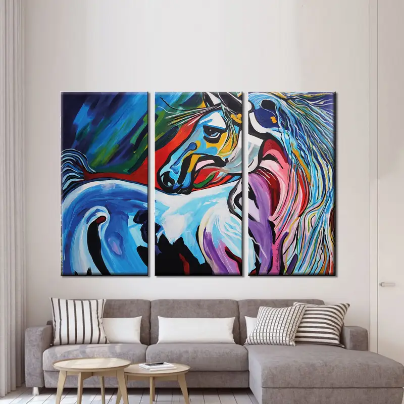 Oil Painting Print Horse, Colorful Horse Canvas, Abstract Horse Canvas, Horse Wall Art, Horse Canvas, Animal Wall Art, Abstract Canvas, - 2