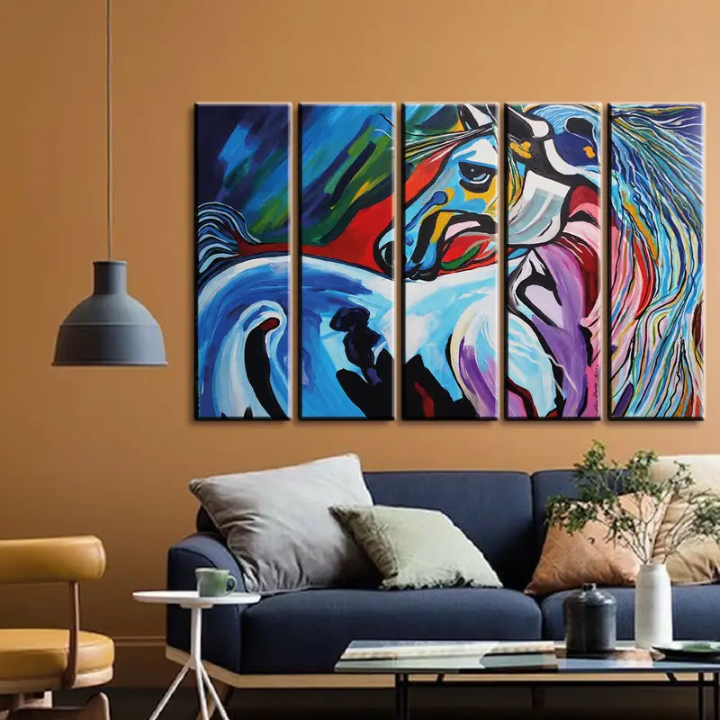 Oil Painting Print Horse, Colorful Horse Canvas, Abstract Horse Canvas, Horse Wall Art, Horse Canvas, Animal Wall Art, Abstract Canvas, - 4