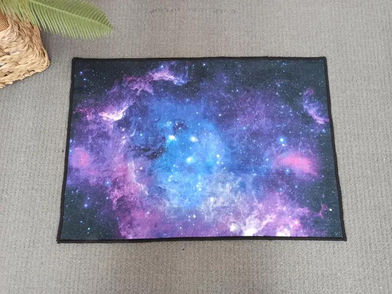 Alfombra con estampado de cielo nocturno estrellado: decoración del hogar con paisaje de galaxias