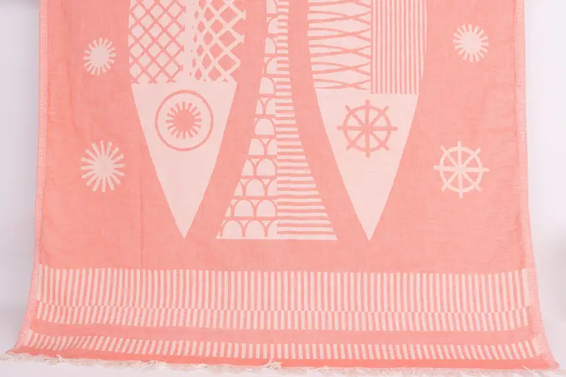 Absorbent Turkish towel, Home Decor Towel, Large Turkish Towel, Personalized Towel, 70x38 Cotton Fish Design Towel, Girl Trip Party Favor - 1