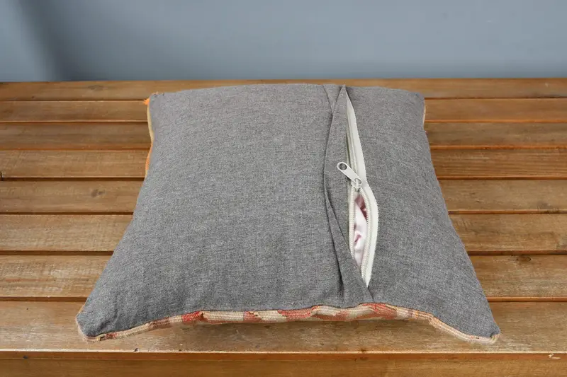 Pillow Sham, Boho Pillow, 14x14 Orange Pillow Cover, Farmhouse Cushion Cover, Pillow for Sofa, Boho Pillow Sham Cover - 5
