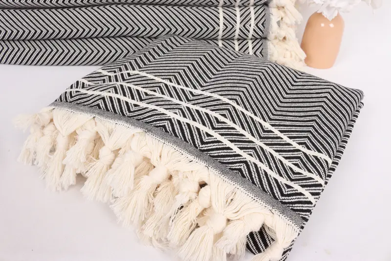 Turkish Towel Beach Blanket, 96x70 Cotton Diamond Towel, Boho Throw Blankets, Bachelorette Gifts, Bridal Shower Gift, Best Friend Christmas Gift - 5
