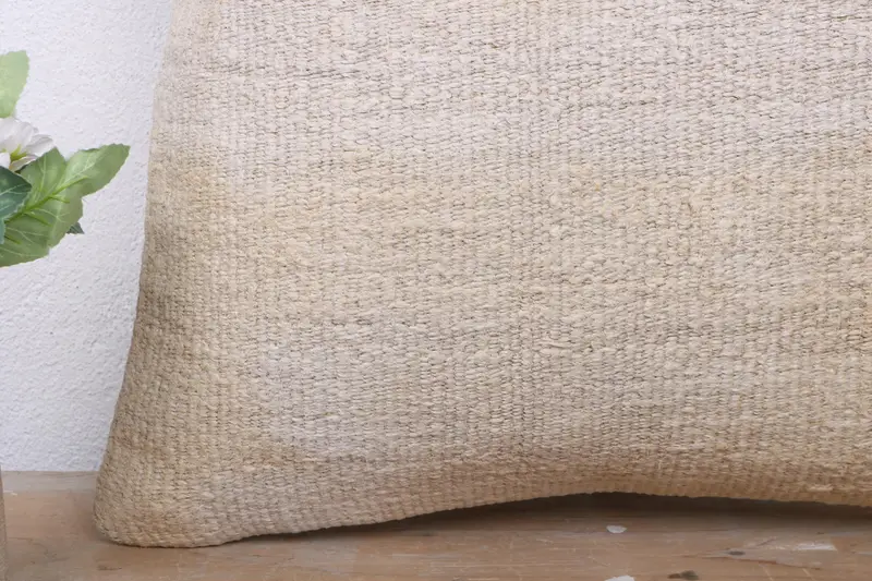 Turkish Pillow, Vintage Kilim Pillow, Living Room Throw Cushion Case, Pillow Case, Vintage Pillow, Sofa Pillow Sham, 18x18 Beige Cushion Cover - 3