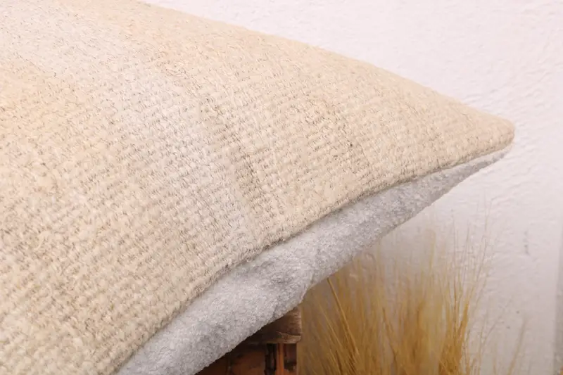 Turkish Pillow, Vintage Kilim Pillow, Living Room Throw Cushion Case, Pillow Case, Vintage Pillow, Sofa Pillow Sham, 18x18 Beige Cushion Cover - 6