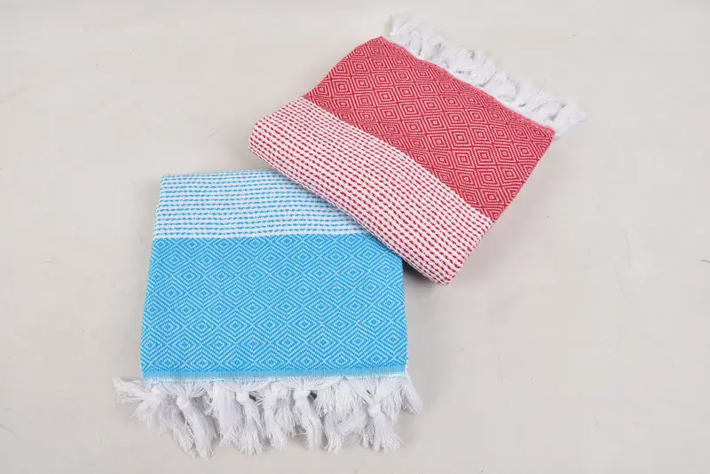 Embroidered Turkish Towel, Personalized Beach Towel, 70x40 Cotton Diamond Towel, Turkish beach towel, Xmas Gifts, Personalized Wedding Gift - 7